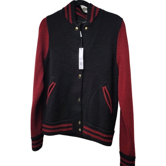 NWT Marc Jacobs Women's Varsity Cashmere Blend Bomber Sweater, Sz Small - Picture 7 of 14